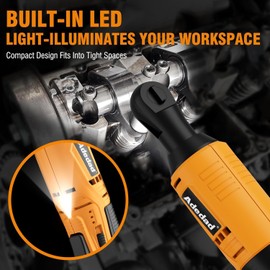 Adedad Cordless Ratchet Wrench Set, 3/8" 12V x2 Batteries Powered Ratcheting Wrench Tool Kit with Battery and Charger, Electric Ratchet,40Ft-lbs 400 RPM