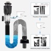 iFealClear Bathroom Sink Drain Kits, Flexible P-Trap Drain Pipe with