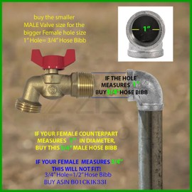 Brass Ball Valve Similar to Arrowhead 3/4" Male NPT inlet with 3/4 water hose outlet ideal for gardens and patios 79-212 - Llave de Manguera o Nariz Llave de Manguera Esfera Mariposa