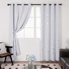 Deconovo Blackout Grommet Curtains with Flower Leaf Foil Print, Greyish