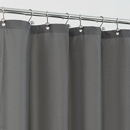 Waterproof Fabric Shower Curtain Liner - Soft & Light-Weight Cloth Shower Liner, 3 Bottom Magnets, Hotel Quality & Machine Washable - Standard Size 72x72, Dark Gray