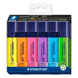 STAEDTLER 364 C6 Textsurfer Classic Highlighter - Assorted Colours (Card Pack of 6)