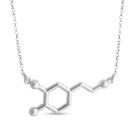 AZAGGI Sterling Silver Handcrafted Chemical Structure of Dopamine Molecule Pendant Necklace (24)