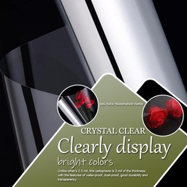 SMART&CASUAL Clear Cellophane Wrap Roll (16 in x 300 ft) 3 Mil Thick Wrapping Plastic Film for for Gift Basket Treats Goodie Bouquet Flower Wrapping Covering Packing Supplies