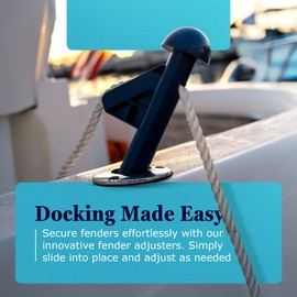 DLFender Rod Holder Version for Boating Fenders - Multifunctional Fender Adjuster Holder Also Doubles as Boarding and Exiting Handle - Innovative Fishing Boat Accessory - Blue