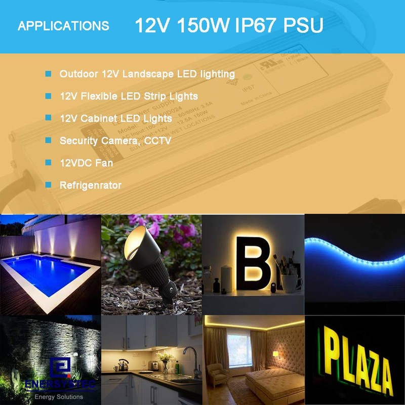 E ENERSYSTEC 150W 12V LED Power Supply AC to DC