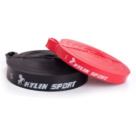 KYLIN SPORT Assisted Pull Up Resistance Band Training Yoga Pilates Elastic Loop Stretch for Crossfit Gymnastics Power-lifting (Set of 2 (Red + Black))