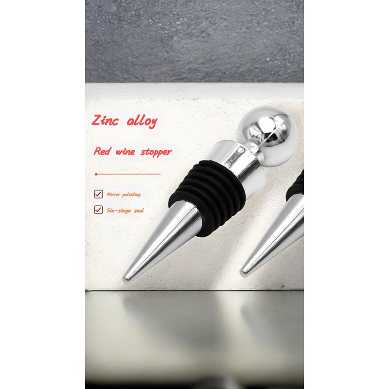 Set of 3 Durable Metal Wine Stoppers—Leak-Proof Design for Airtight