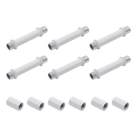 KUMGROT Straight Pipe Lamp Stem Kit with Connector 2.36"/60mm Finish Lamp Rod Kit M10 Lamp Rod Hardware Light Fixture Parts Replacement, 6 PCS