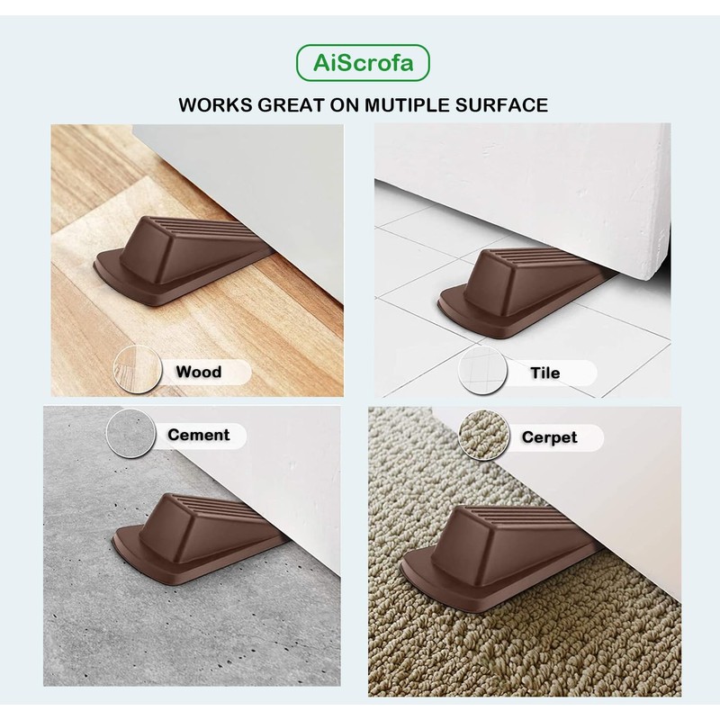 AiScrofa Door Stoppers for Bottom on Floor, Gaps, Rubber Wedge,