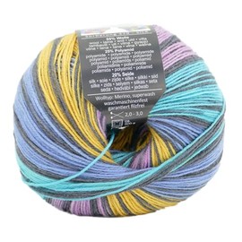 Online Supersocke 4-Ply Silk Colour, Sock Wool with Silk, Sock Yarn, 4-Ply with Colour Gradient, 55% Wool, 25% Polyamide, 20% Silk, 100 g, 400 m (3128)