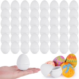 ARCTURINE Paper Mache Easter Eggs, Cardboard Paper Eggs to Decorate for Craft Painting, School Projects, Spring Parties, Easter Hunt Supplies, DIY Art Activities, 3.2 Inch (50 PCS, White)