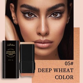 Zaidoc Foundation Concealer Stick, Dual-ended with Built-in Brush, Moisturizing & Lightweight - Buy 2 Concealer Sticks, Get a $13 Value Gift Set Free: 1 Bottle (120ml) of Turmeric Vitamin C Gel Cleanser and 1 Peel-off Lipstick:_zaidoc-05#DEEP WHEAT COLOR