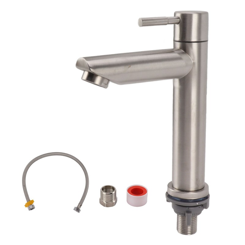 Kitchen Faucet Single Hole Stainless Steel Single Cold Sink Faucet