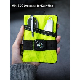 VIPERADE VE15 Small EDC Pouch, Pocket Organizer, EDC Pocket Pouch with DIY Patch Area, EDC Pocket Organizer Wallet for Cards, Small Tool Pouch for EDC Gear (XPAC-Hot Lime)