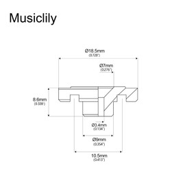 Musiclily Metal Round Bass String Guides Trees Retainers for Fender Precision Bass/Jazz Bass, Chrome(2 Pieces)