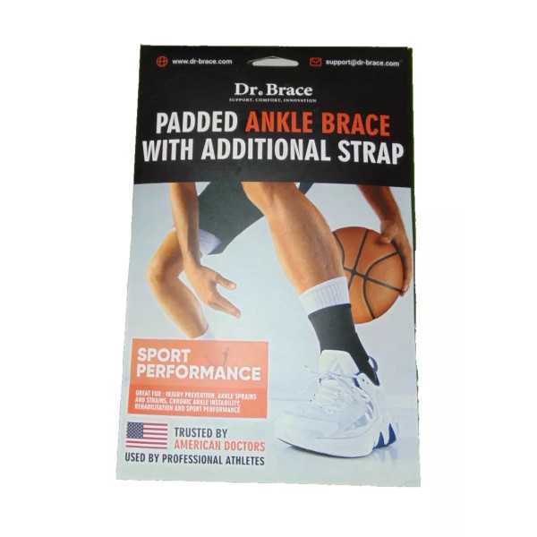 Dr. Brace Padded Ankle Brace With Additional Strap Large Adult