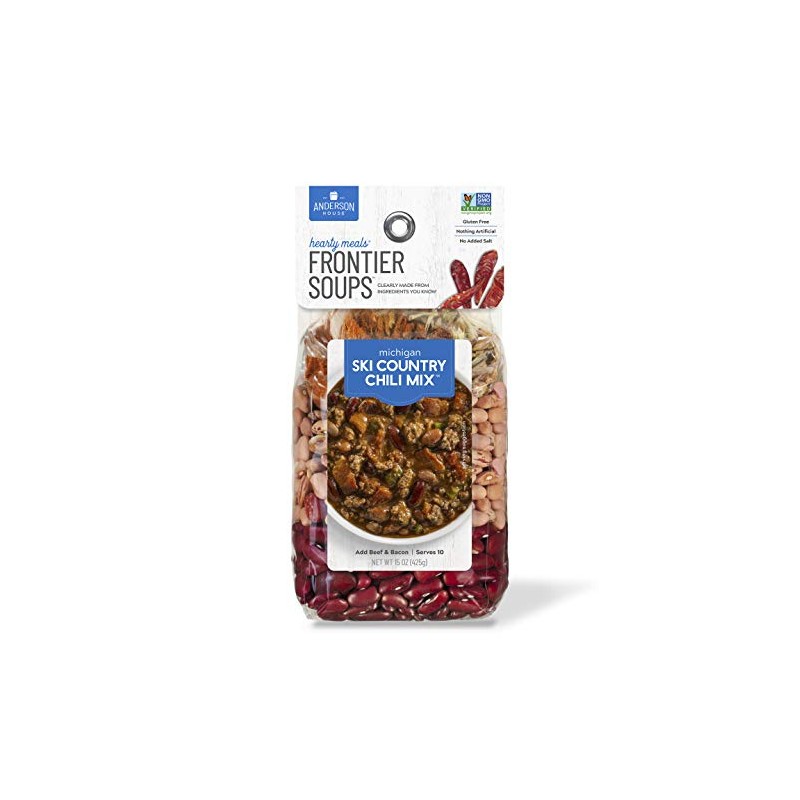 Frontier Soups Hearty Meals michigan ski country Chili, 15 oz,
