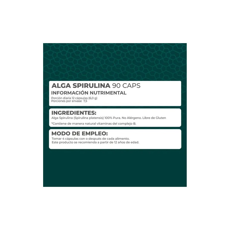 Alga Spirulina 100% Pura - Pronat - 90 Cápsulas de