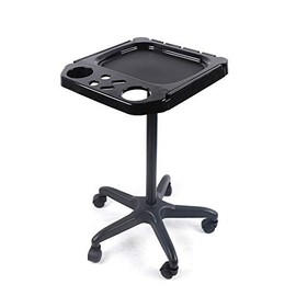 YIYIBYUS Beauty Salon Tray Cart, Professional Adjustable Salon Instrument Trolley Stand with Rolling Casters Accessory Caddy, Salon Tattoo Barber Tool Trolley Service Cart (Black)