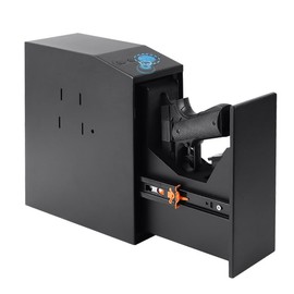 HOWLSGRD Biometric Slider Gun Safe Box for Handgun pistol,wall-mounted on Desk Nightstand with Fingerprint, PIN Code, KEY Access