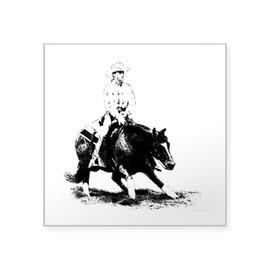 CafePress Cutting Horse Sticker Square Bumper Sticker Car Decal