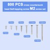 Hepzest 800Pcs Stainless Steel Self Tapping Screw Assortment Kit Lock