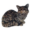 Cat Sitting Down Tiger Gray Statue by Michael Carr Designs