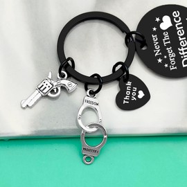 Baipilu Policeman Keyring Gift Inspirational Keyring Gift for Men Police Officer Thank You Keyring Gift Graduation Gift for Police Academy Student Policeman Appreciation Gift Retirement Keyring Gift