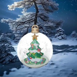 Light Up Inflatable Gaint Christmas Ball, 23.6 Inch Giant Christmas Inflatable PVC Balls with LED Light and Remote Control, Easy to Fold and Store, for Garden (Xmas Tree)