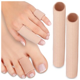 HALUTO Toe Protection 2 Pieces - Toe and Finger Protection for Cutting - Toe Cap - Toe Separator - Against Corns, Blisters, Hallux, Hammer Toes - Toe Tube Bandage