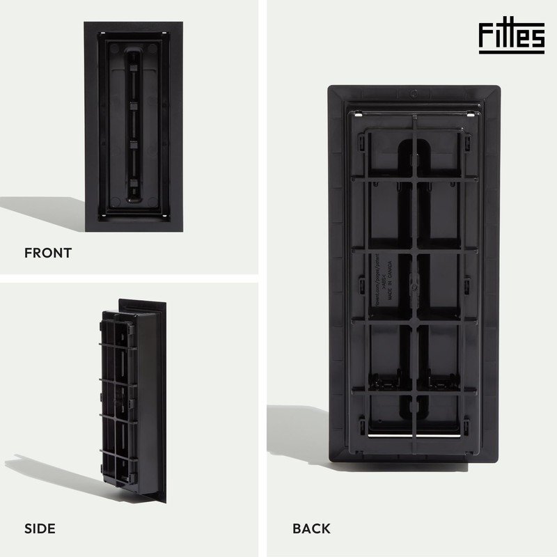 Fittes Framed Floor Vent [Lite] - 4"x10" - Matte Black