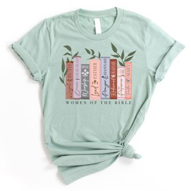Love in Faith | Women of The Bible Short Sleeve | Christian T-Shirts for Women | Faith-Based Apparel | Christian Gifts (US, Alpha, X-Large, Regular, Regular, Heather Sage)
