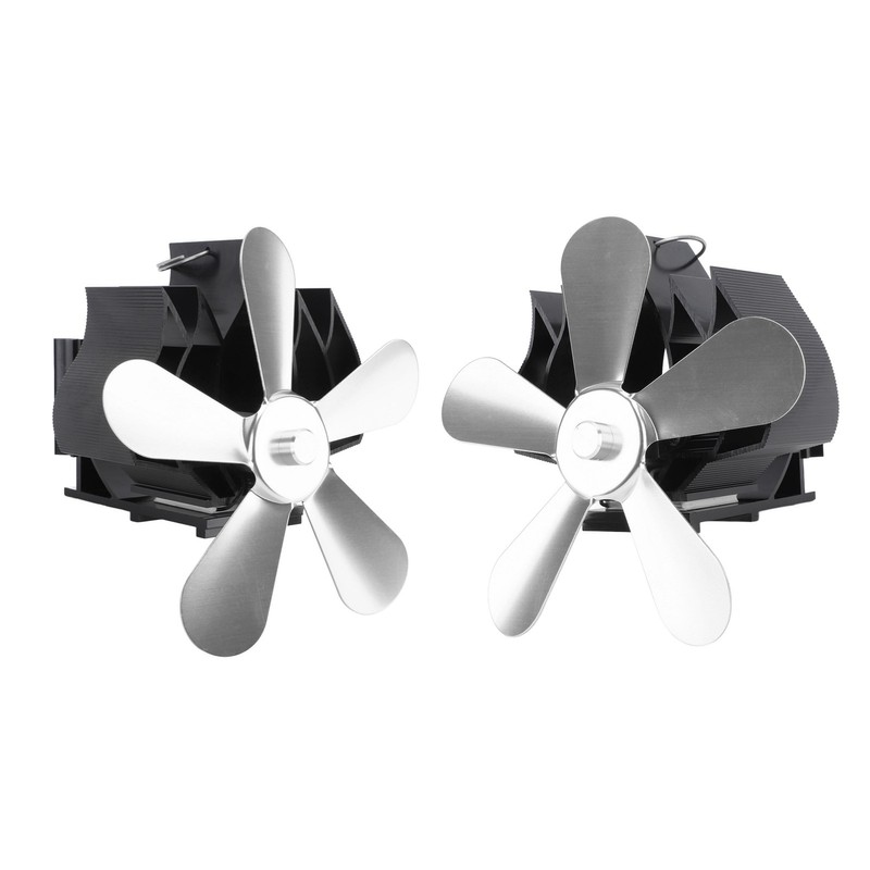 Wall Mounted Fireplace Fan 5 Blade Heat Powered Wood Stove