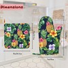 Pineapple Heat-Resistant Silicone Oven Mitts and Pot Holders,Hawaiian Tropical Palm