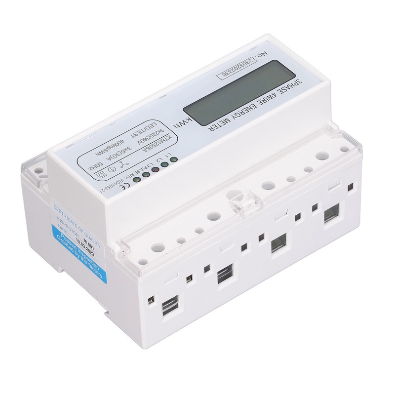7 Digit LCD Electric Energy Meter 35mm DIN Rail Mounting