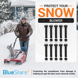 BlueStars 52100100 Snow Blower Shear Pins and Nuts - Fits Ariens 52100100 521001 00659100 John Deere AM136890 Rotary 5575 Snowthrower - Pack of 10