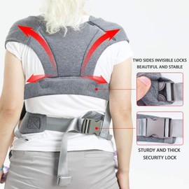 vrbabies Baby Wraps Carrier Sling, Baby Carrier for Newborns to Toddlers, Skin-Friendly and Soft Front Baby Carrier Wrap-Hands Free Multi-Purpose Stretchy Baby Carrier One Size Fits All(Light Grey)