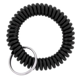 Daio Seisakusho Coil Bracelet, 10 Pieces, Wrist, Coil, Elastic Key Chain Parts, Colorful, Anti-Loss, Urethane Bracelet, Black, Black