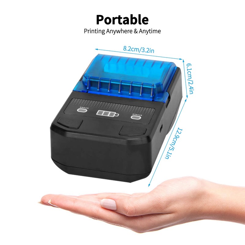 Portable 58mm Thermal Label Maker Wireless BT Mini Label Printer