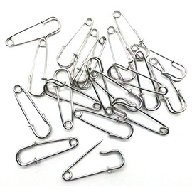 Solidarity Safety Pins Brooches Steel Silver Tone Lot of 20 Pieces (1-1/2 inch)
