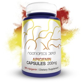 Nootropics Depot Cápsulas De Apigenina  200Mg  30 Recuento   98 De Apigenina  Apoya Niveles De Estrés Saludables                                      