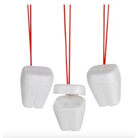 Nikki's Knick Knacks Tooth Saver Necklaces Tooth Holder Tooth Fairy Boxes - Dentist Party Favor Goodie Bag Reward Box Treasure Chest - 12 Piece, White