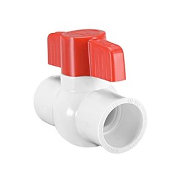sourcing map 32mm PVC Ball Valve for Water Supply Pipe, Slip Connection