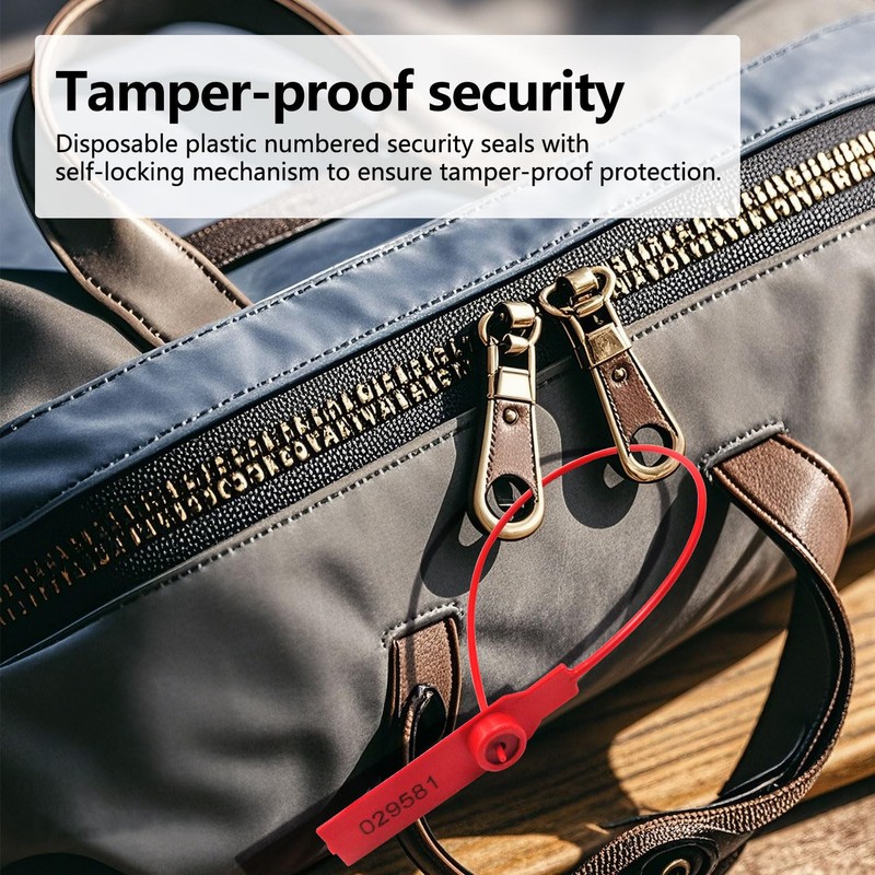 (500pcs) 11 inch Plastic Numbered Security Seal Pull Tight Padlock