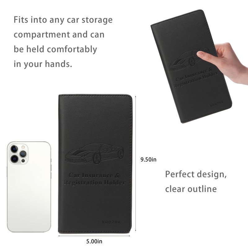 XROZRK Car Registration and Insurance Card Holder Document Wallet for