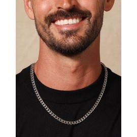 925 Sterling Silver Cuban Chain Lobster Clasp 7mm Silver Cuban Link Curb Chain Necklace Chain for Women Men Diamond Cut 16-30 Inches(28)