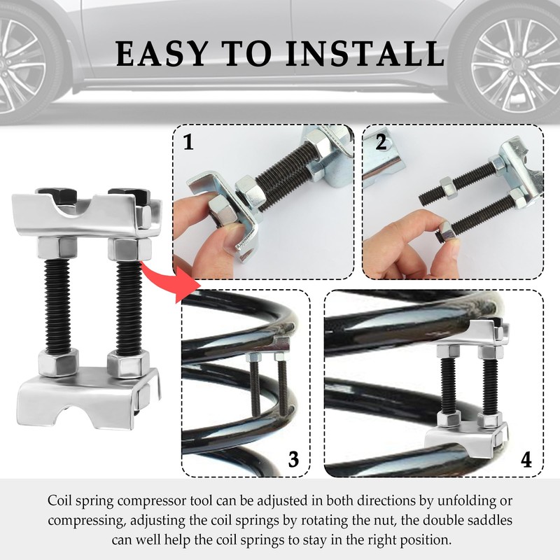 4PCS Coil Spring Spacer,2 Way Adjustable Coil Spring Compressor Tool