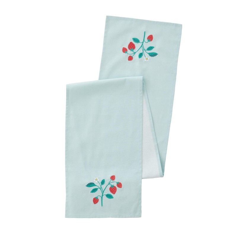 Catherine Lansfield Dining Strawberry Garden 32x220cm Table Runner Cream/Red