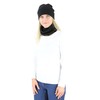 Alkato Unisex Beanie Hat and Scarf Set Plain, Black ribbed